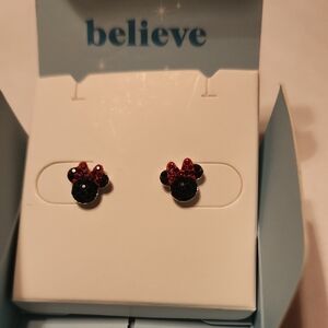 Origami Owl Black and Red Bow Earrings